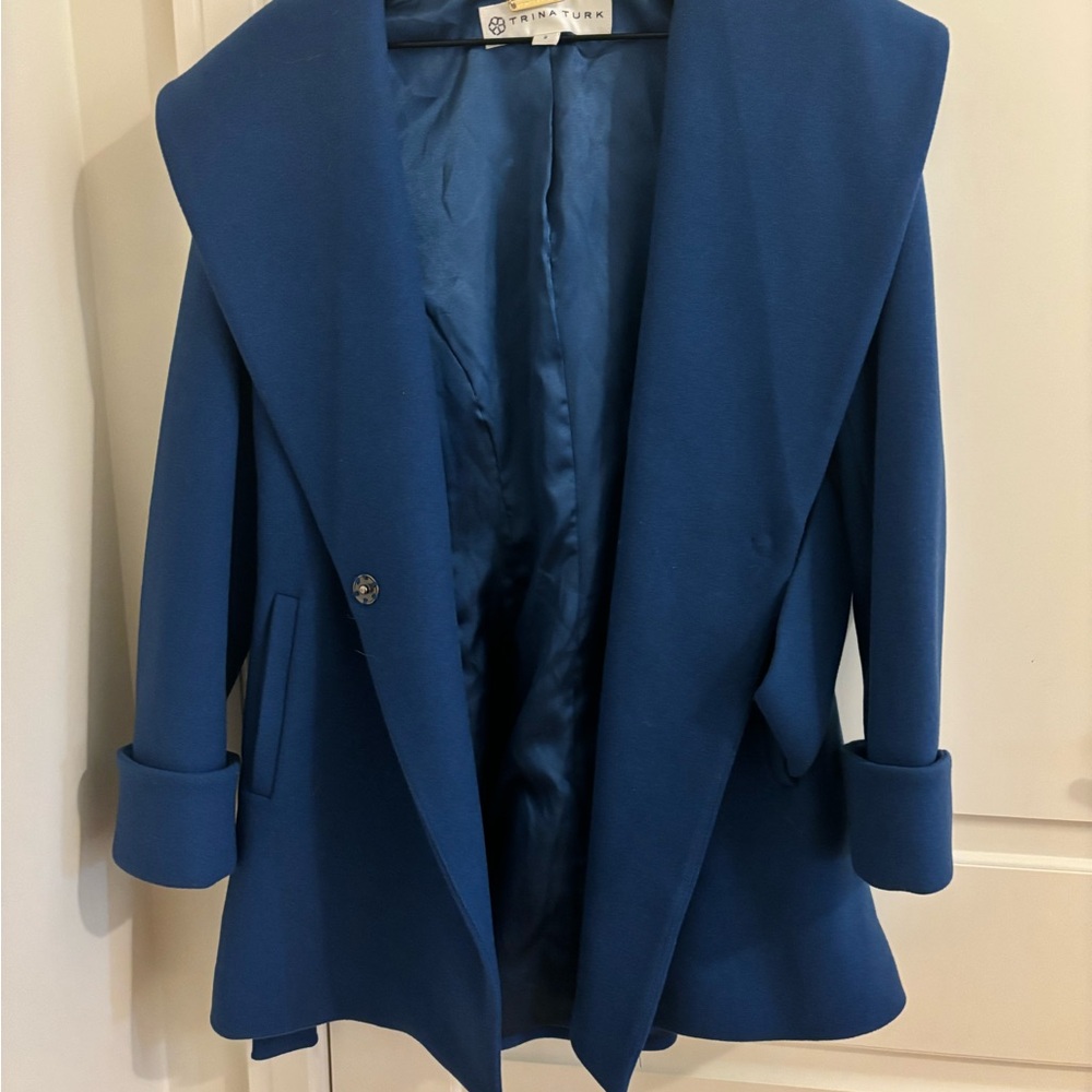 Trina tuck wrap wool blend coat